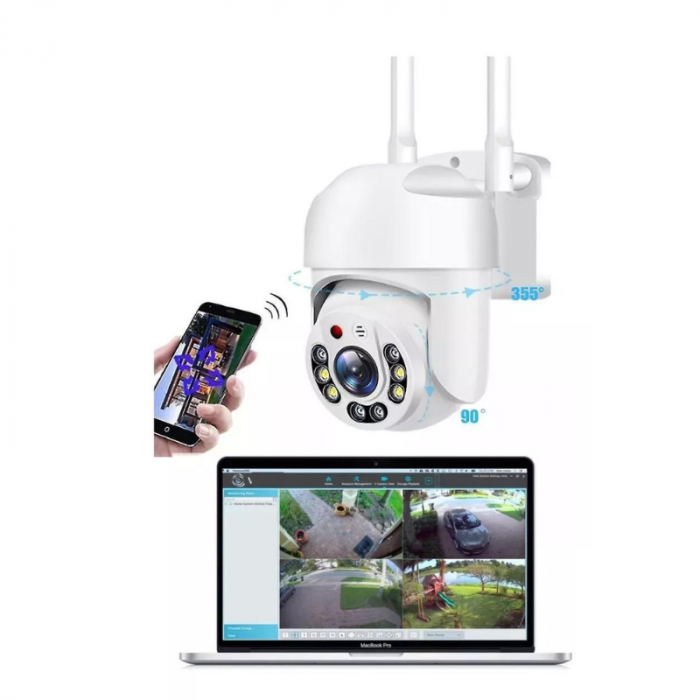 CAMARA DE SEGURIDAD 360° IP66 WIFI VISION NOCTURNA
